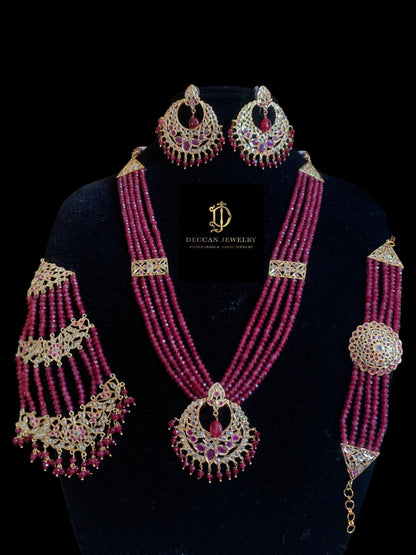 BR470 Noor bridal set in rubies (SHIPS IN 4 WEEKS )