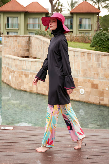 Lycra Black Burkini Modest Swimwear M2480