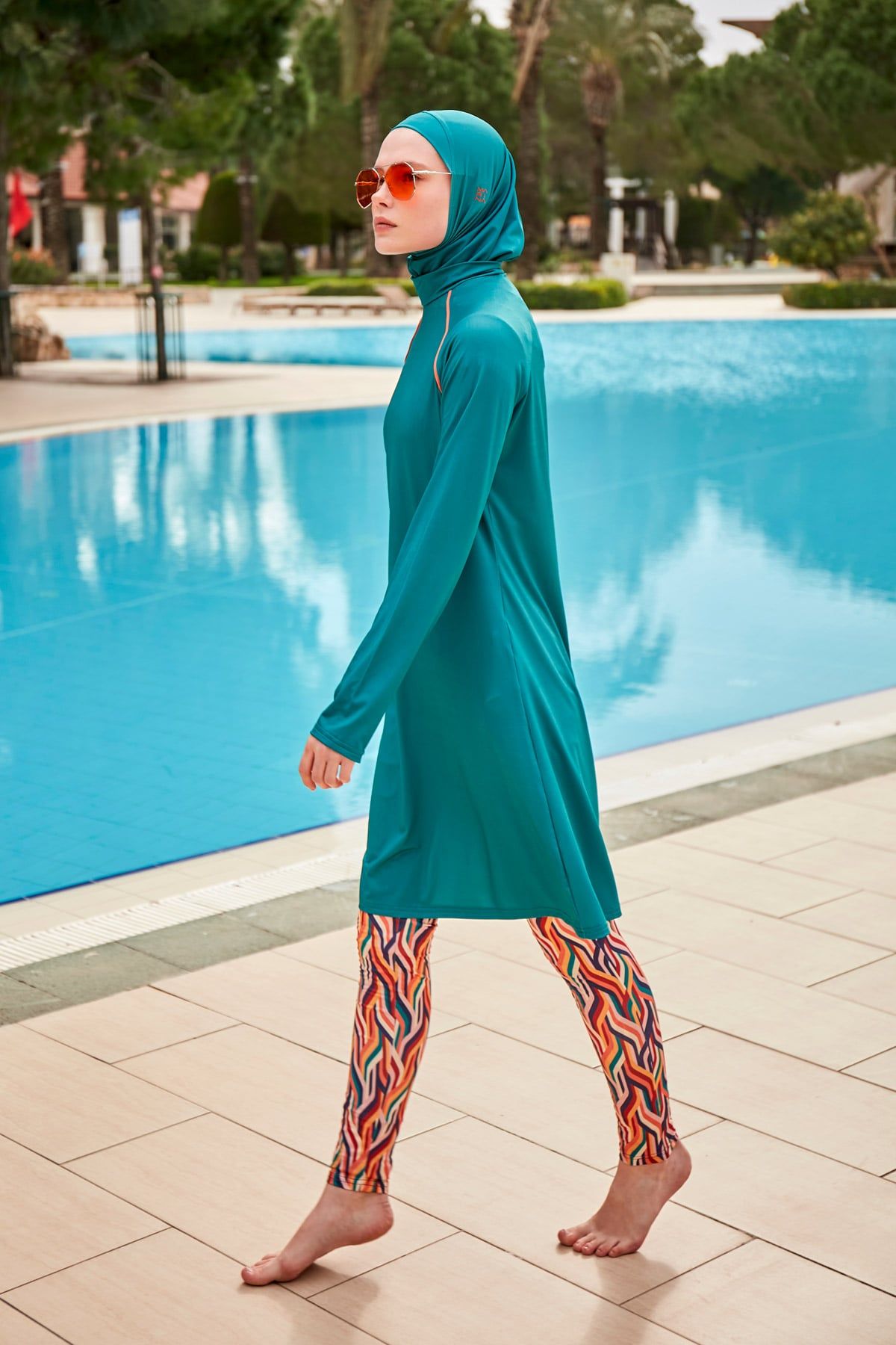 Stretchy Black Full-Coverage Modest Swimsuit