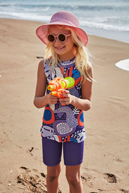 Lycra Purple Girls Swimwear K2407