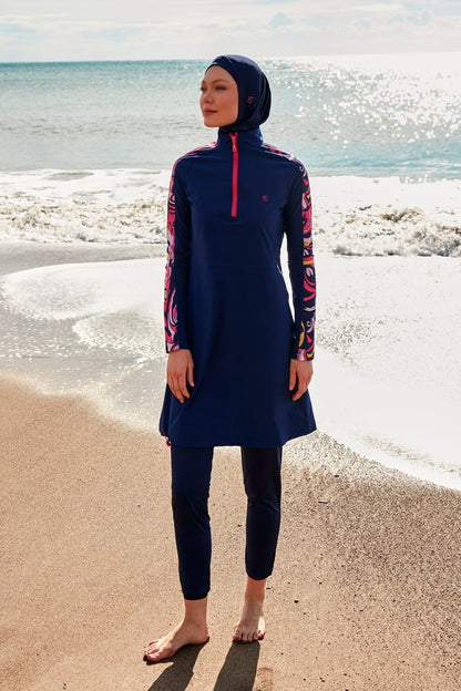 Woven Navy Burkini Modest Swimwear M2489