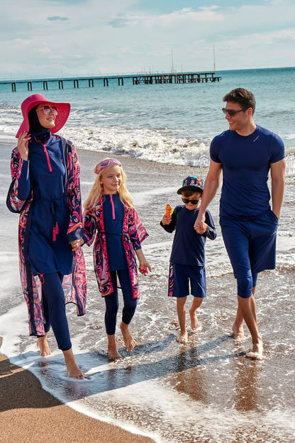Woven Navy Burkini Modest Swimwear M2489