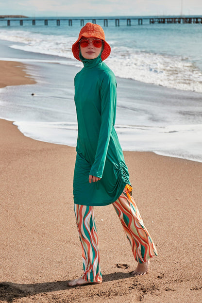 Lycra Green Burkini Modest Swimwear M2493
