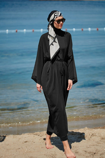 Black Pareo Kimono P2342