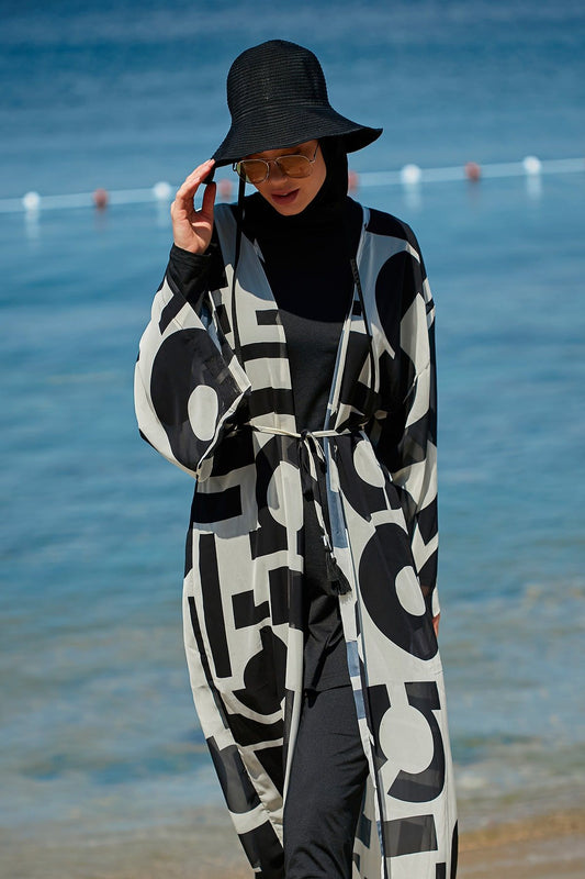 Black Pareo Kimono P2337