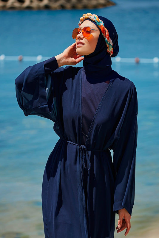 Navy Pareo Kimono P2343