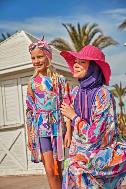 Lycra Purple Burkini Modest Swimwear M2496