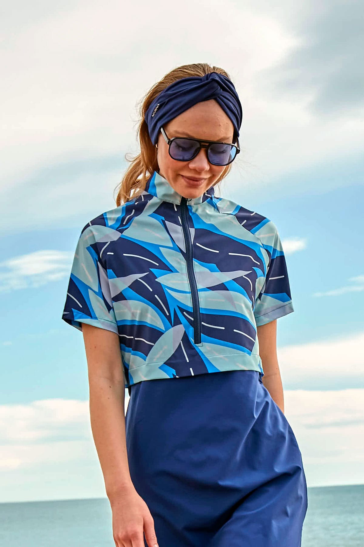 Navy Blue Swimming Bandana Cap BN2401