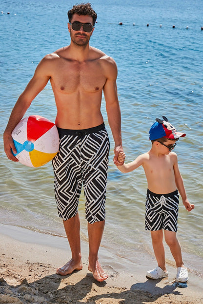 Woven Black Boys Shorts B2361