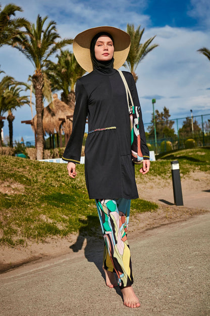 Lycra Black Burkini Modest Swimwear M2469