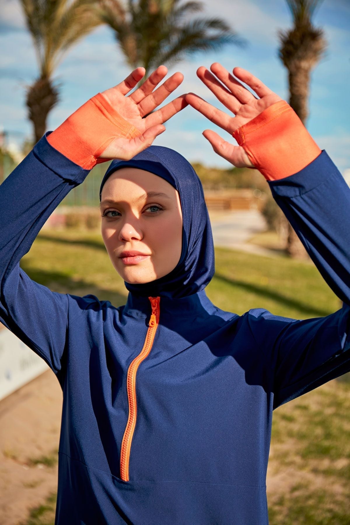 Woven Navy Burkini Modest Swimwear M2412