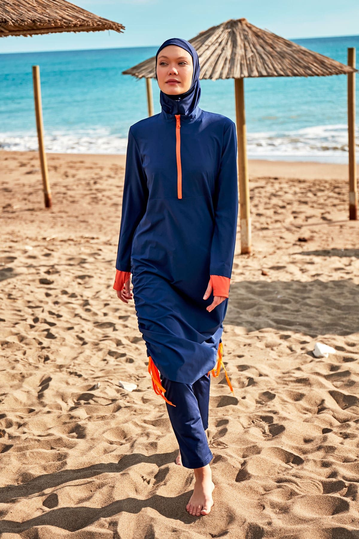 Woven Navy Burkini Modest Swimwear M2412