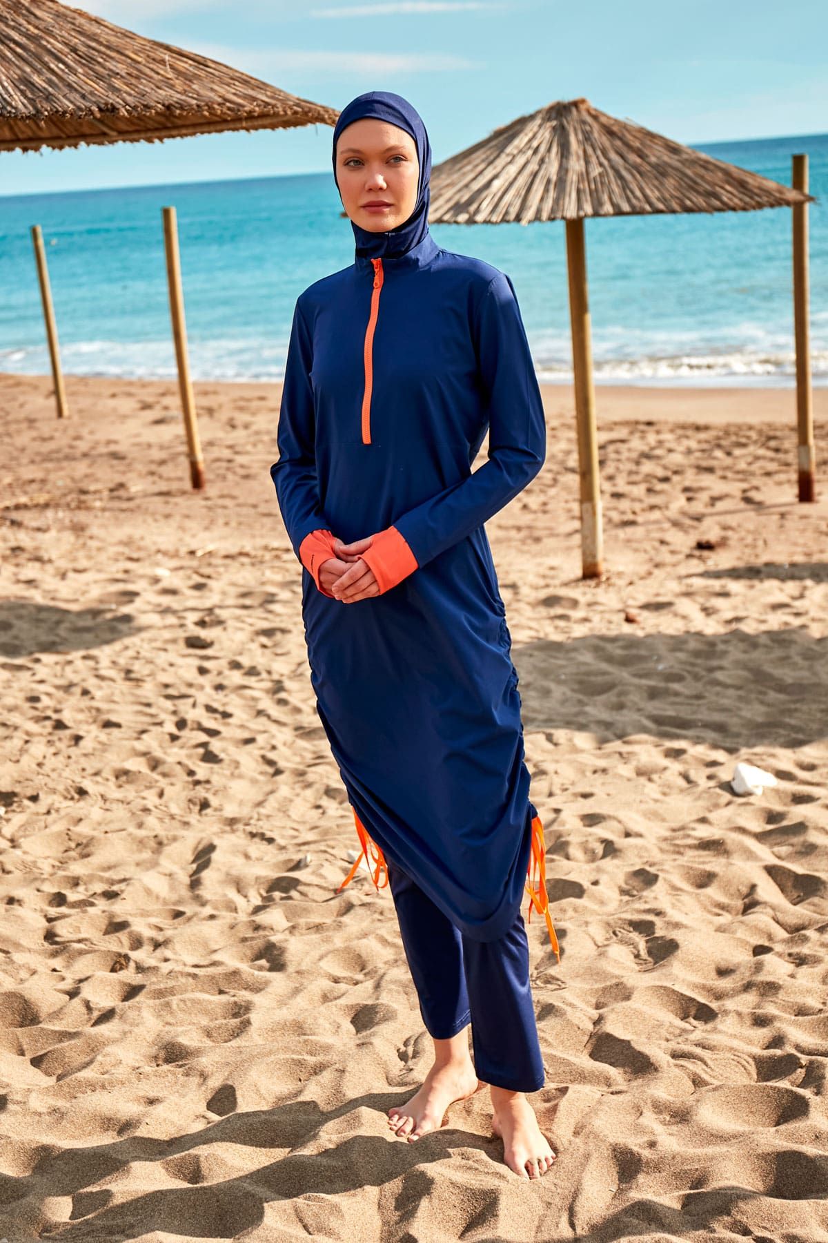 Woven Navy Burkini Modest Swimwear M2412