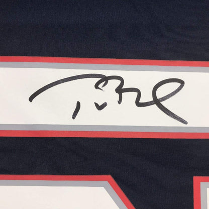 Autographed/Signed Tom Brady New England Patriots Blue Authentic Nike Game Football Jersey Tristar COA