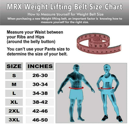 MRX Weight Lifting Belt Leather 4 Inches Wide Back Support Powerlifting Belts for Men Women - Triathlete Store