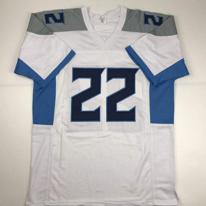 Autographed/Signed Derrick Henry Tennessee White Football Jersey JSA COA