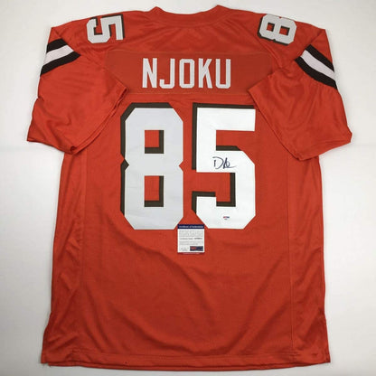 Autographed/Signed David Njoku Cleveland Orange Football Jersey PSA/DNA COA