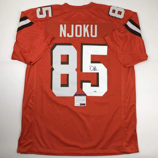 Autographed/Signed David Njoku Cleveland Orange Football Jersey PSA/DNA COA