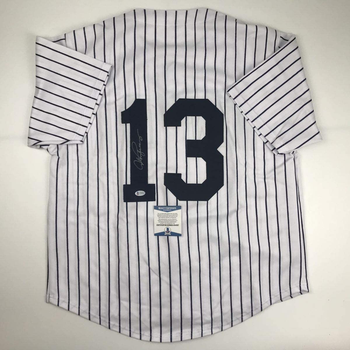 Autographed/Signed Alex Rodriguez New York Pinstripe Baseball Jersey Beckett BAS COA