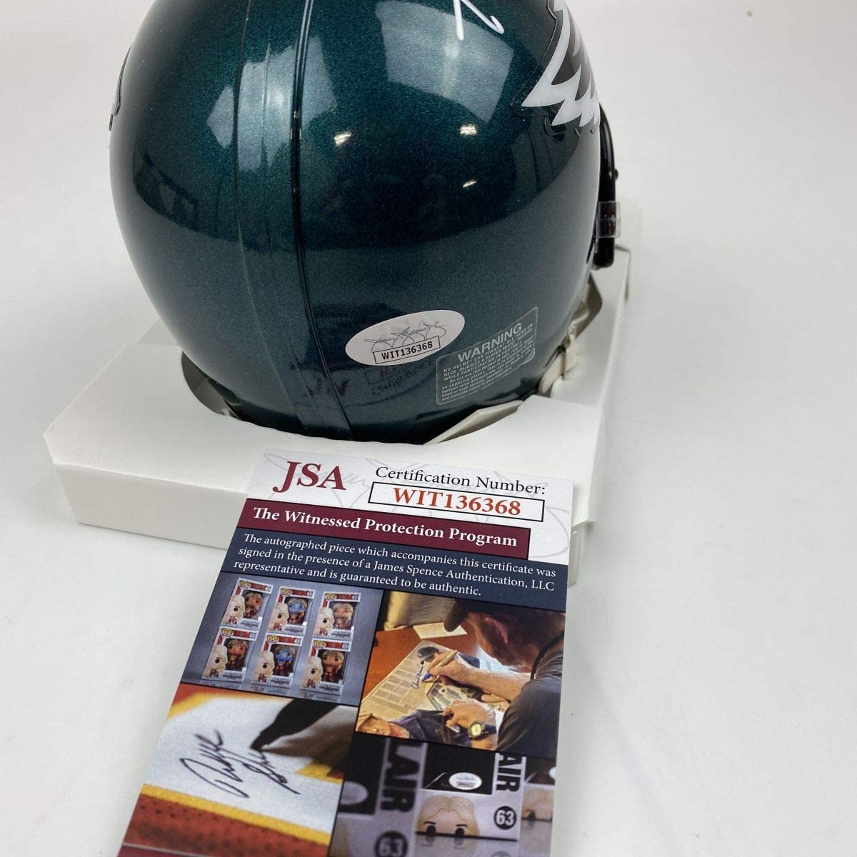 Autographed/Signed Fletcher Cox Philadelphia Eagles Mini Football Helmet JSA COA