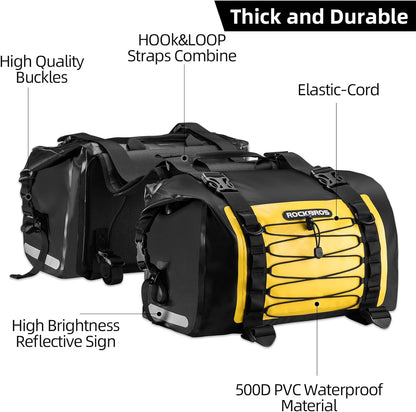 ROCKBROS 60L Waterproof Motorcycle Saddle Bags Durable Removable 2 PCS