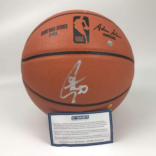 Autographed/Signed Stephen Curry Golden State Warriors Full Size Spalding Basketball Steiner Sports COA