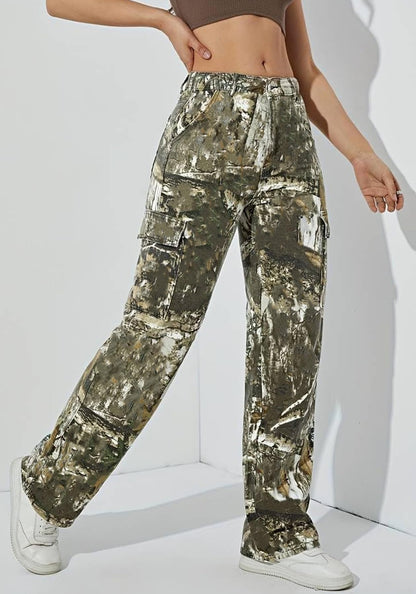 Voghtic Army Fatigue Cargo Pants Women, Womens Camo Pants, Camo Cargo Pants for Women