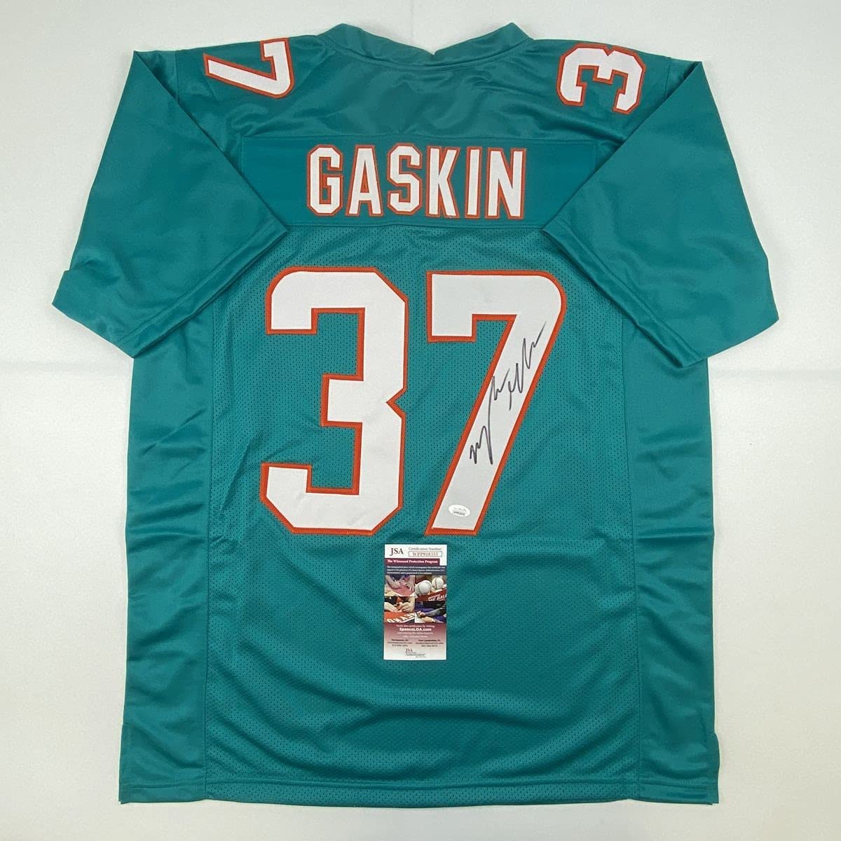 Autographed/Signed Myles Gaskin Miami Teal Football Jersey JSA COA