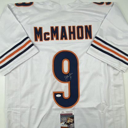 Autographed/Signed Jim McMahon Chicago White Football Jersey JSA COA