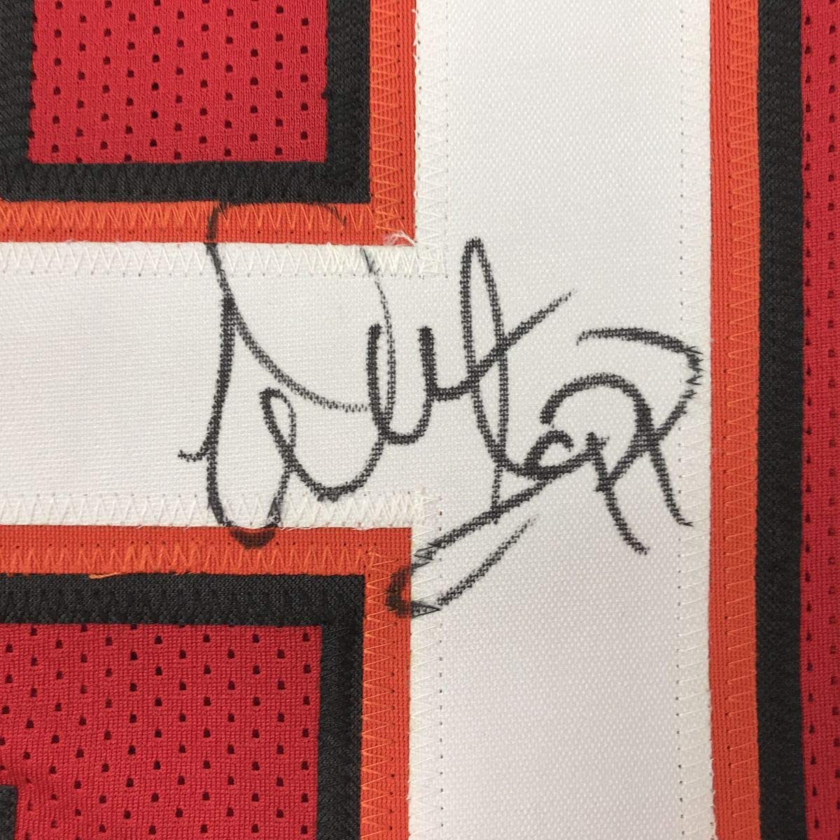 Autographed/Signed Warren Sapp Tampa Bay Red Football Jersey JSA COA