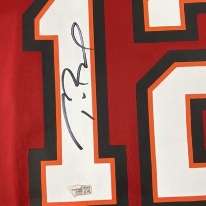 Autographed/Signed Tom Brady Tampa Bay Buccaneers Red Authentic Nike Game Football Jersey Fanatics COA