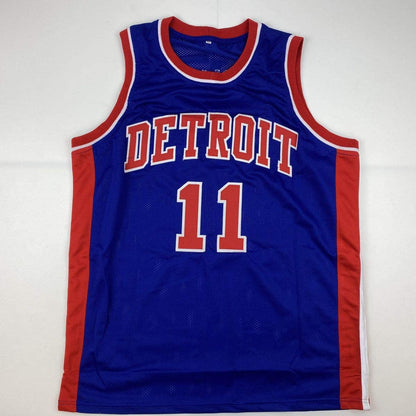 Autographed/Signed Isiah Thomas Detroit Blue Basketball Jersey Beckett BAS COA