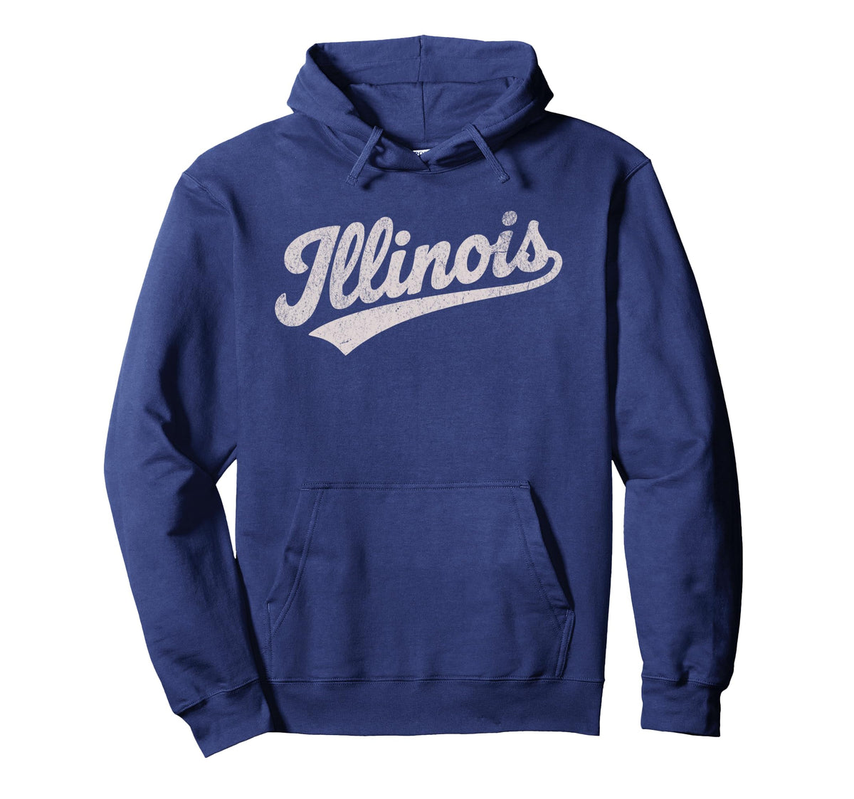 Throwback Illinois Distressed Hoodie - Novelty Apparel Men Women