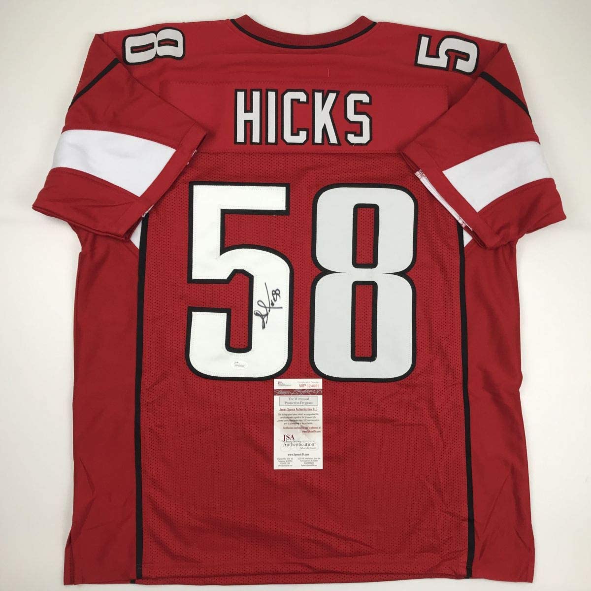 Autographed/Signed Jordan Hicks Arizona Red Football Jersey JSA COA