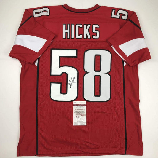 Autographed/Signed Jordan Hicks Arizona Red Football Jersey JSA COA
