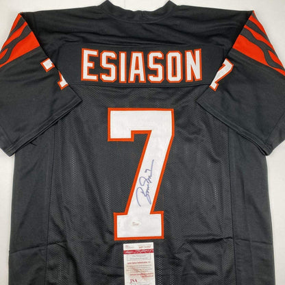 Autographed/Signed Boomer Esiason Cincinnati Black Football Jersey JSA COA