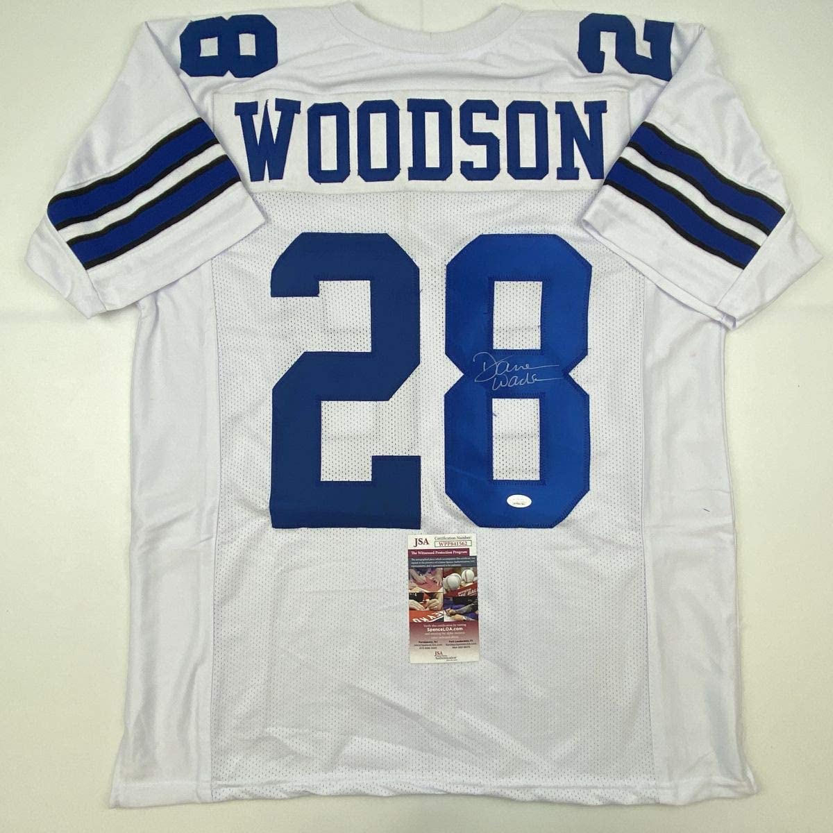 Autographed/Signed Darren Woodson Dallas White Football Jersey JSA COA