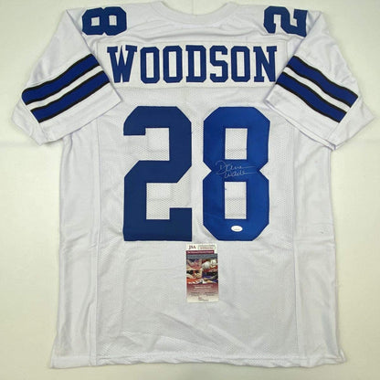 Autographed/Signed Darren Woodson Dallas White Football Jersey JSA COA