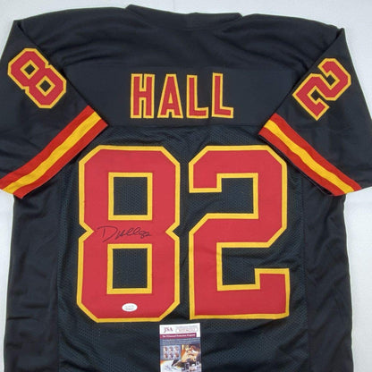 Autographed/Signed Dante Hall Kansas City Black Football Jersey JSA COA