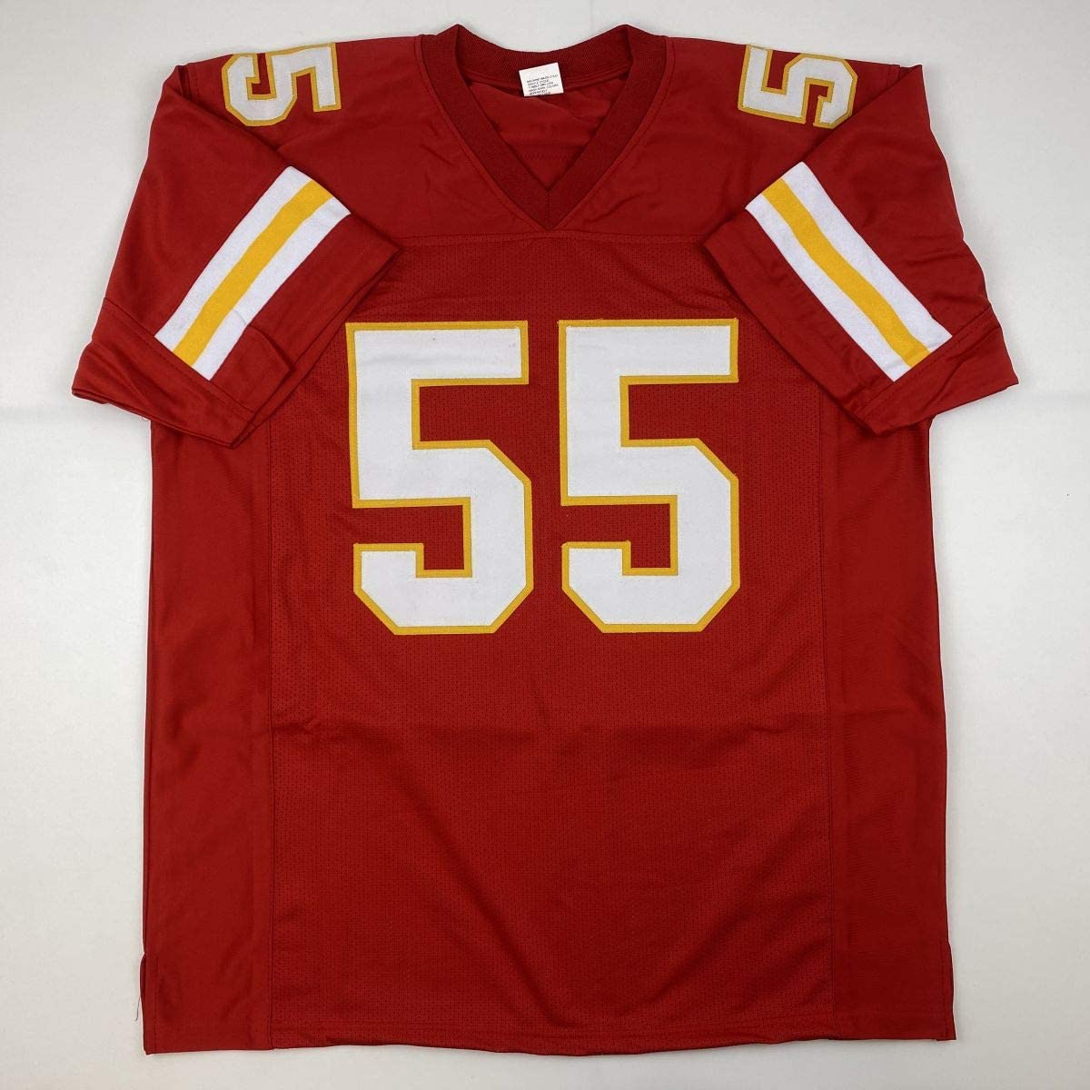 Autographed/Signed Frank Clark Kansas City Red Football Jersey PSA/DNA COA