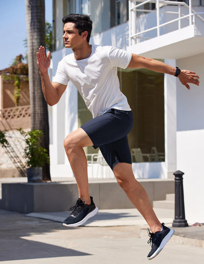 COOFANDY Men's 9" Sports Shorts Basketball Running Athletic Gym Workout Shorts Navy Blue
