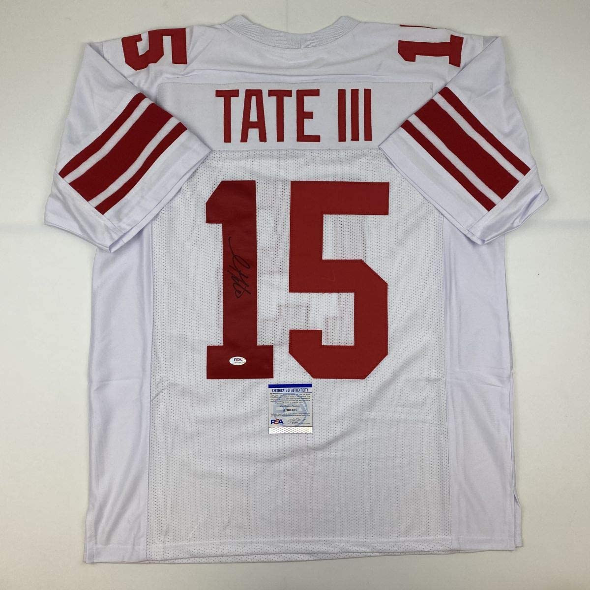 Autographed/Signed Golden Tate III New York White Football Jersey PSA/DNA COA