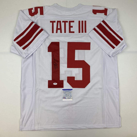 Autographed/Signed Golden Tate III New York White Football Jersey PSA/DNA COA