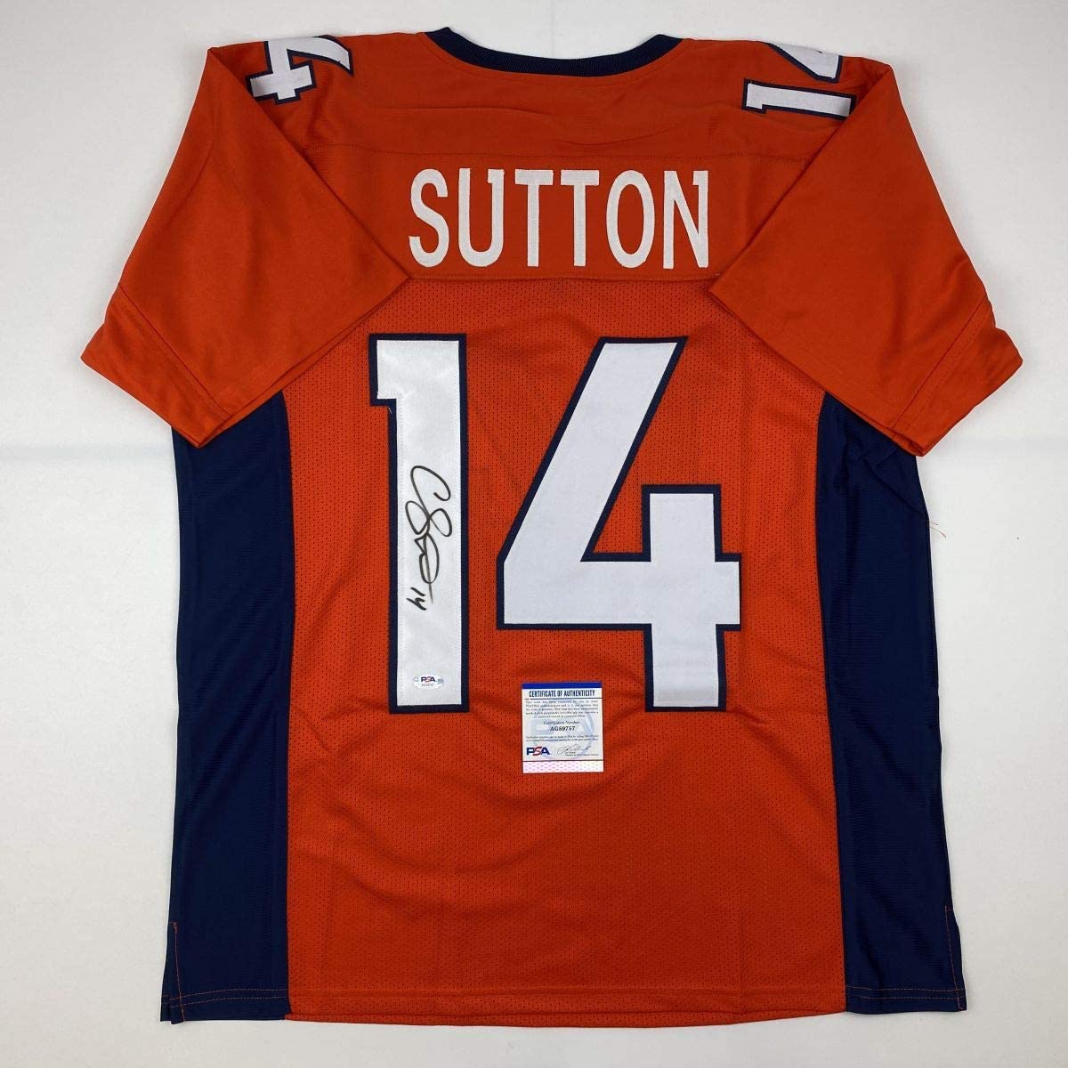 Autographed/Signed Courtland Sutton Denver Orange Football Jersey PSA/DNA COA