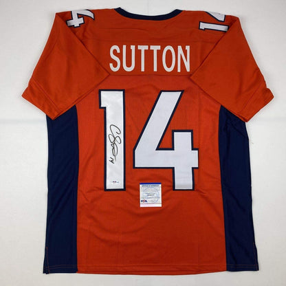 Autographed/Signed Courtland Sutton Denver Orange Football Jersey PSA/DNA COA