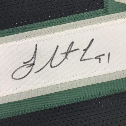 Framed Autographed/Signed Fletcher Cox 35x39 Philadelphia Black Football Jersey JSA COA