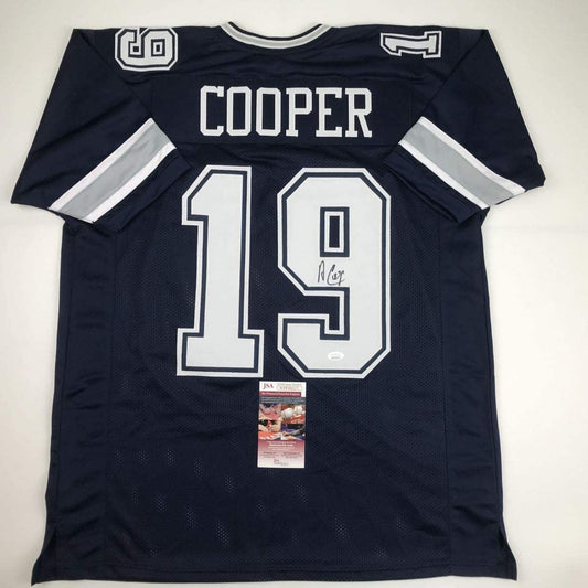 Autographed/Signed Amari Cooper Dallas Dark Blue Football Jersey JSA COA