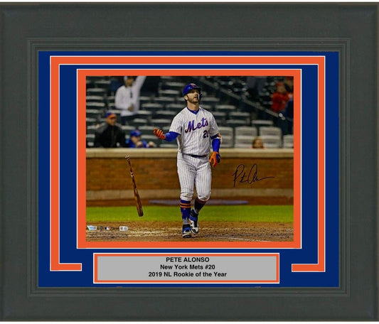 Framed Autographed/Signed Pete Alonso New York Mets 16x20 Baseball Photo Fanatics COA