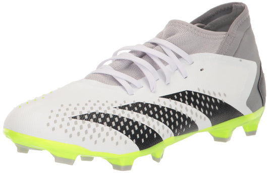 adidas Unisex Predator Accuracy.3 Firm Ground Soccer Cleats Sneaker, White/Core Black/Lucid Lemon, 9.5 US Men