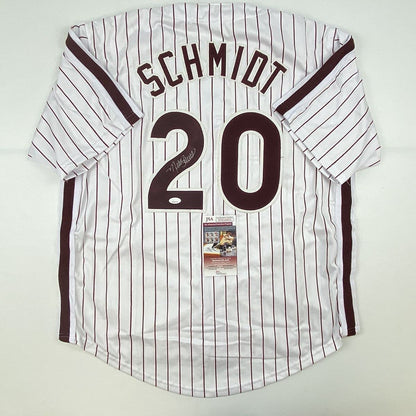 Autographed/Signed Mike Schmidt Philadelphia Pinstripe Baseball Jersey JSA COA
